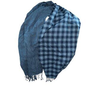 mossimo light chambray blue double faced cotton Gingham Buffalo Plaid sc…
